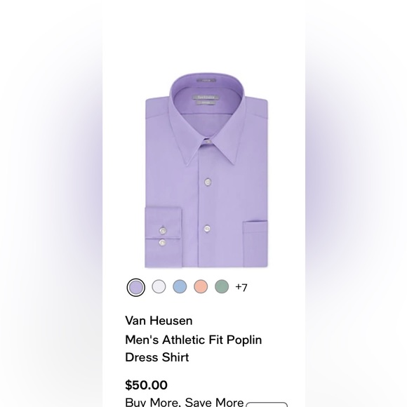 Van Heusen Shirts Van Heusenmens Athletic Fit Poplin Dress Shirt